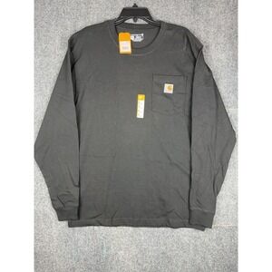 Carhartt Men's M K126 Loose Fit Heavyweight Jersey Pocket LS T-Shirt Black Crew